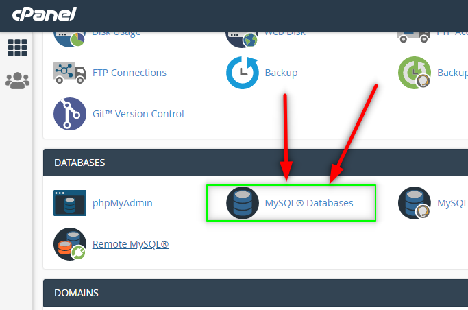 Nơi truy cập vào phần quản lý cơ sở dữ liệu Database của cPanel