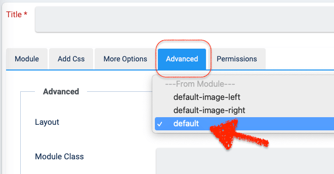 select layout defaut