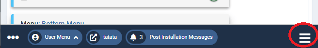 Button menu bottom