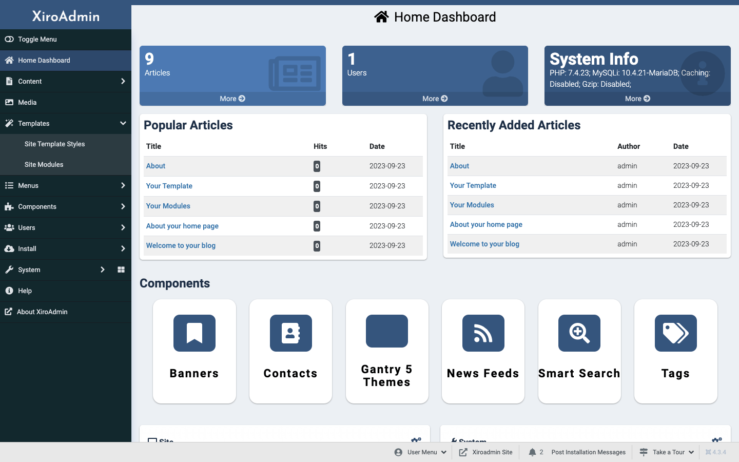 XiroAdmin version 4.4.1 changelog