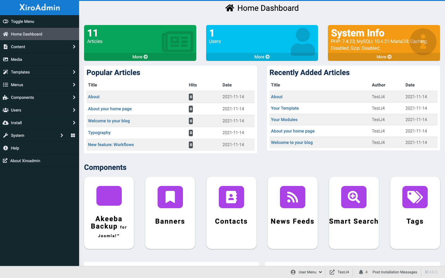Xiroadmin Administrator Template Joomla xiroadmin-administrator-template-joomla