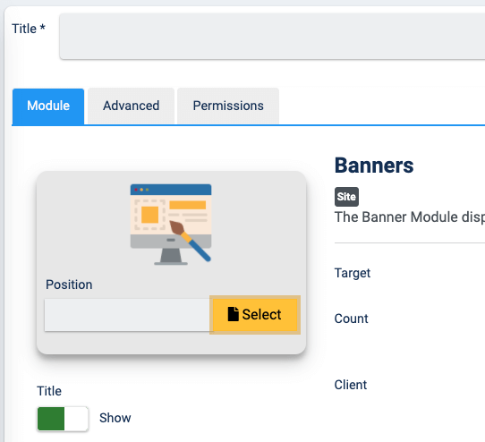 Joomla module postion select