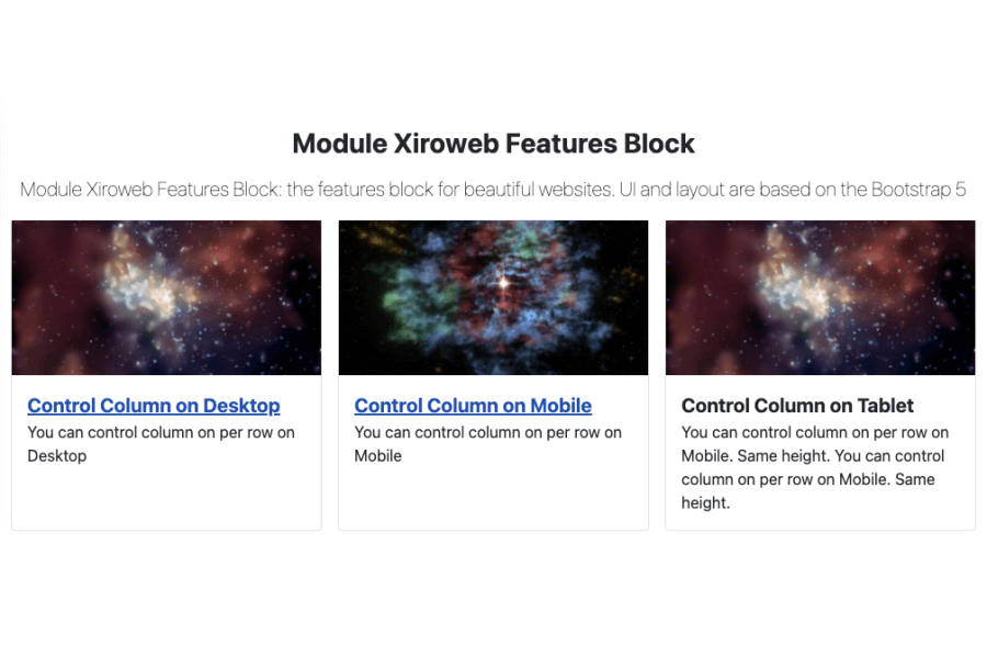 Module Xiroweb Features Block