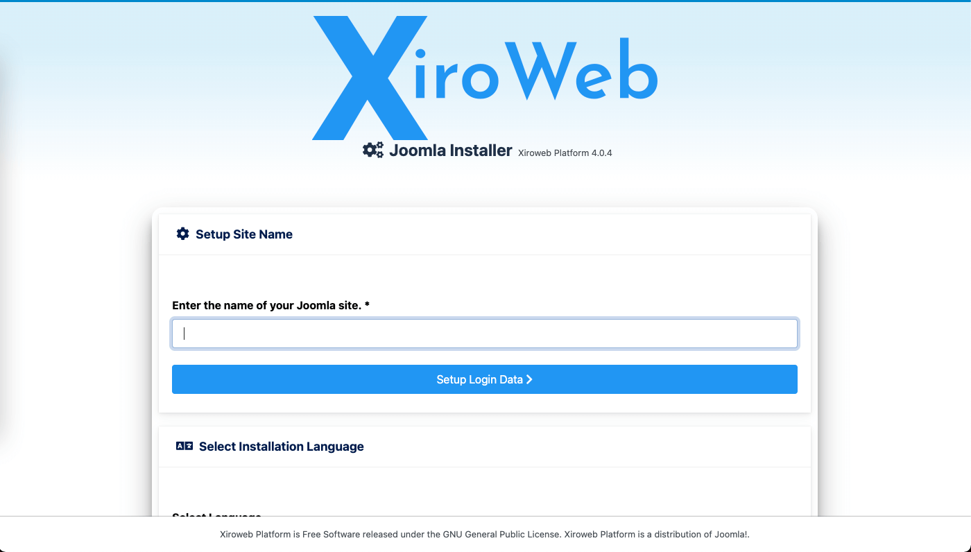 Installer Xiroaweb Platform